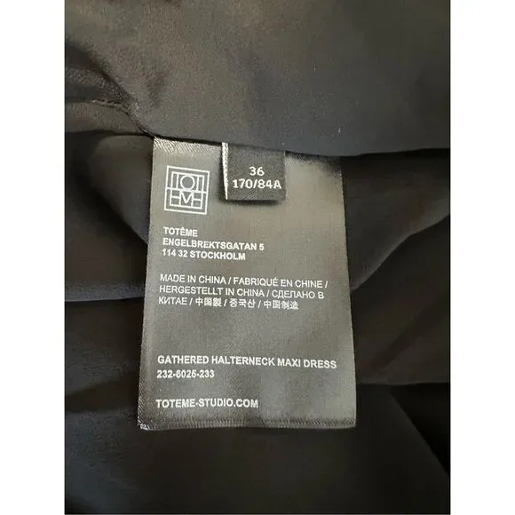 NWT TOTEME Gathered Halterneck Maxi Dress Size 36(U4) $900 - Picture 10 of 11